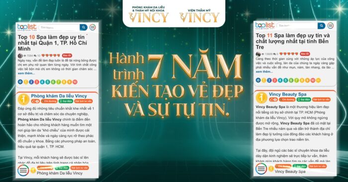 Tự hào được vinh danh trong Top 10 Spa uy tín tại Quận 1 và Top 11 Spa làm đẹp uy tín và chất lượng nhất tại Bến Tre.
